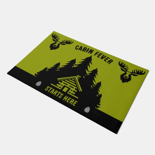 Canadese Log Cabin Grappig Decoratief Deurmat (Schuin)