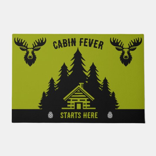 Canadese Log Cabin Grappig Decoratief Deurmat (Voorkant)