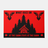 Canadese Log Cabin Grappig Decoratief Deurmat (Voorkant)