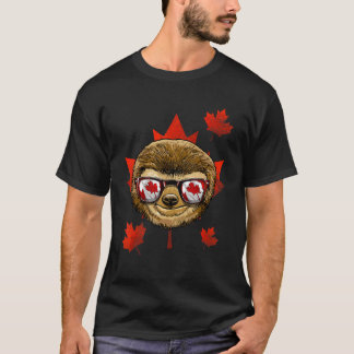 Canadese Luiaard Esdoorn Boom Blad Canada Vlag Lui T-shirt