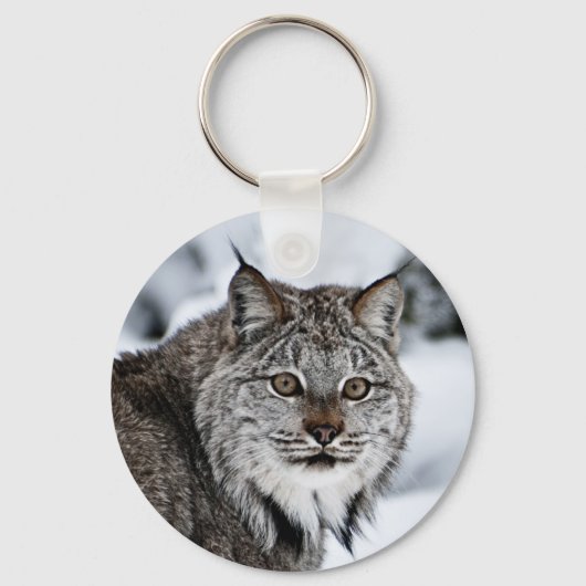 Canadese Lynx in de Sneeuw Sleutelhanger (Voorkant)