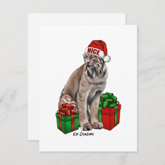 Canadese lynx - kerstkaart (Voorkant / Achterkant)