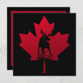 Canadese Maple Leaf en Moose uitnodiging (Voorkant / Achterkant)