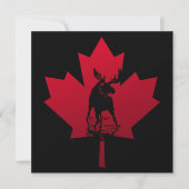 Canadese Maple Leaf en Moose uitnodiging (Voorkant)