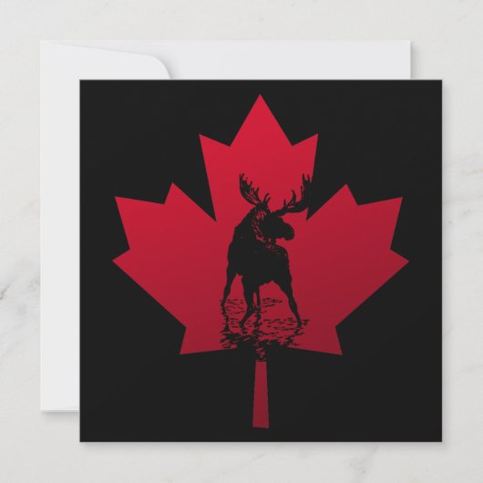 Canadese Maple Leaf en Moose uitnodiging (Voorkant)
