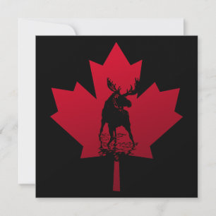 Canadese Maple Leaf en Moose uitnodiging