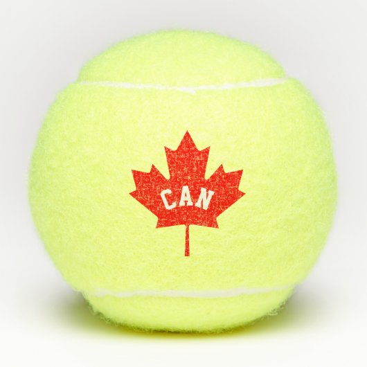Canadese maple leaf flag douane print 3 pack tennisballen (Voorkant)