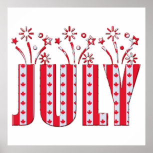 Canadese Maple Leaf Juli Gelukkige Canada Dag Poster