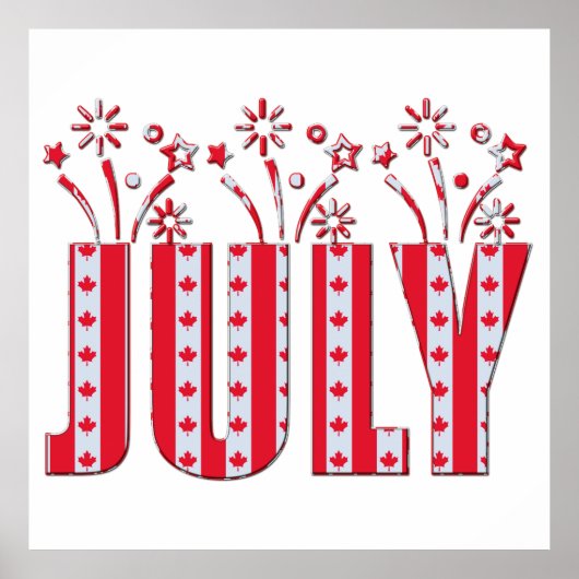 Canadese Maple Leaf Juli Gelukkige Canada Dag Poster (Voorkant)