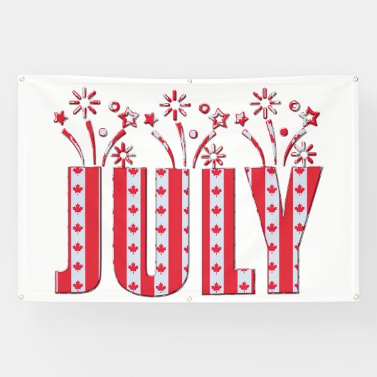 Canadese Maple Leaf Juli Gelukkige Canada Dag Spandoek (Horizontaal)
