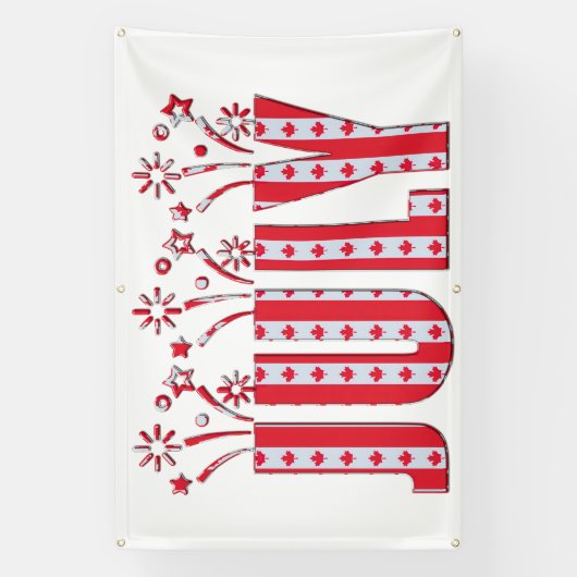 Canadese Maple Leaf Juli Gelukkige Canada Dag Spandoek (Verticaal)