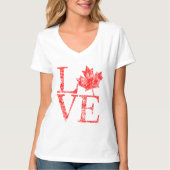 Canadese Maple Leaf LOVE Grunge Style CANADA T-shirt (Voorkant)