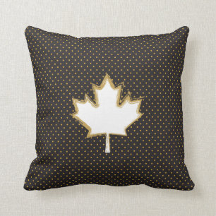 Canadese Maple Leaf over Gold Stippen Pattern Kussen