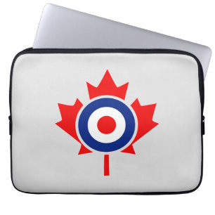 Canadese Maple Leaf Ronde Mod BLAUW Laptop Sleeve