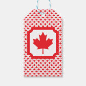Canadese Maple Leaf Rood en Wit Ontwerp Cadeaulabel (Voorkant)