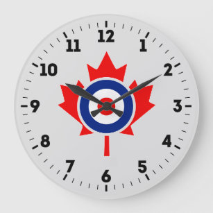 Canadese Maple Leaf Roundel Mod Badge op een Grote Klok