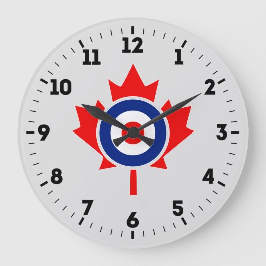 Canadese Maple Leaf Roundel Mod Badge op een Grote Klok (Voorkant)