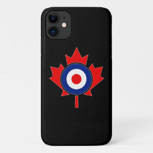 Canadese Maple Leaf Roundel Mod in zwart iPhone 11 Hoesje