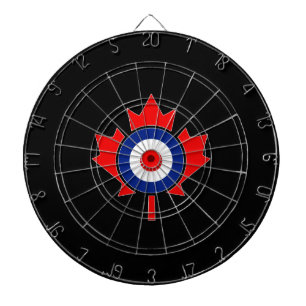 Canadese Maple Leaf Roundel Mod in zwart Dartbord