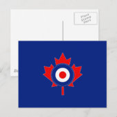 Canadese Maple Leaf Roundel Mod op blauw Briefkaart (Voorkant / Achterkant)