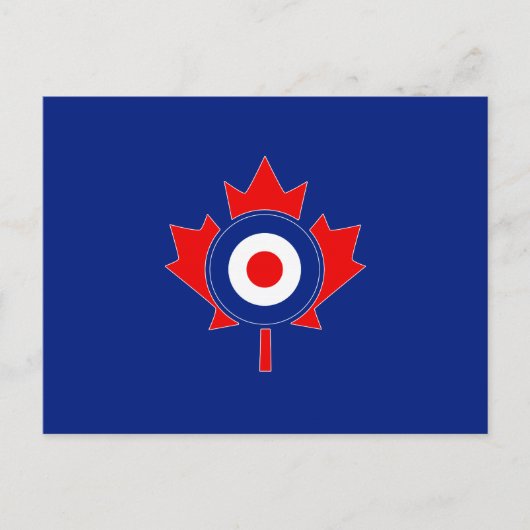 Canadese Maple Leaf Roundel Mod op blauw Briefkaart (Voorkant)