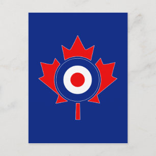 Canadese Maple Leaf Roundel Mod op blauw Briefkaart