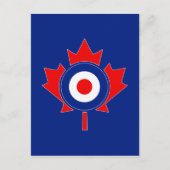 Canadese Maple Leaf Roundel Mod op blauw Briefkaart (Voorkant)