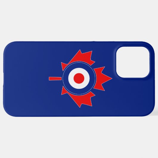 Canadese Maple Leaf Roundel Mod op blauw iPhone Hoesje (Achterkant horizontaal)