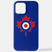 Canadese Maple Leaf Roundel Mod op blauw iPhone Hoesje (Achterkant)