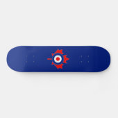 Canadese Maple Leaf Roundel Mod op blauw Skateboard (Horizontaal)