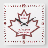Canadese maple Leaf Square Wall klok (Voorkant)