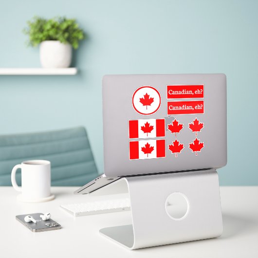 Canadese Maple Leaf Sticker Pack,,canadees,canada (Laptop op bureau)