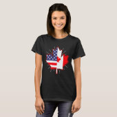 Canadese Maple Leaf US Flag Canada Day for Men T-shirt (Voorkant volledig)