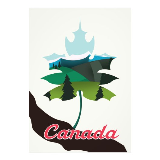 Canadese maple leaf white edition foto afdruk (Voorkant)