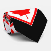 Canadese Maple op Red Black White Stropdas (Opgerold)