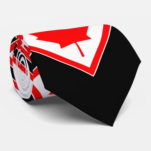 Canadese Maple op Red Black White Stropdas (Opgerold)