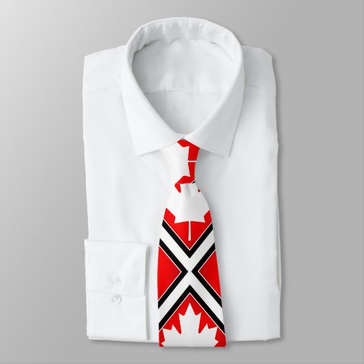 Canadese Maple op Red Black White Stropdas (Gebonden)