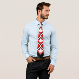 Canadese Maple op Red Black White Stropdas