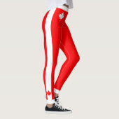 Canadese Maple op rood en wit Leggings (Rechts)