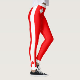 Canadese Maple op rood en wit Leggings
