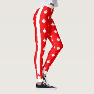 Canadese Maple op rood en wit Leggings