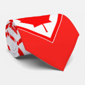 Canadese Maple op rood en wit Stropdas (Opgerold)