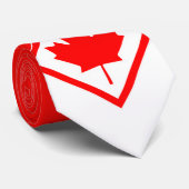 Canadese Maple op rood en wit Stropdas (Opgerold)