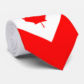 Canadese Maple op rood en wit Stropdas (Opgerold)