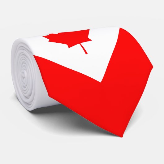 Canadese Maple op rood en wit Stropdas (Opgerold)