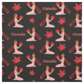 Canadese Mapleleaf Fairy op Black Fabric Stof (Swatch)
