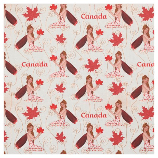Canadese Mapleleaf Fairy op lichte stof (Swatch)