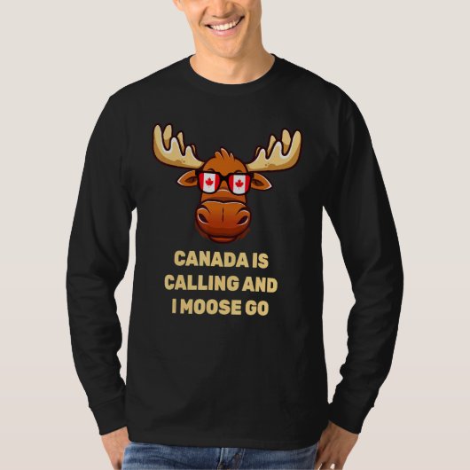 Canadese Moose Canada vlag T-shirt (Voorkant)