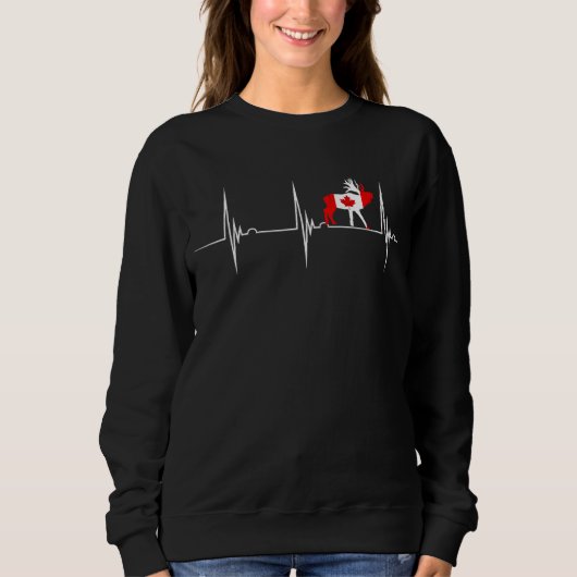 Canadese Moose Heartbeat EKG Pulse Canadian Flag C Trui (Voorkant)
