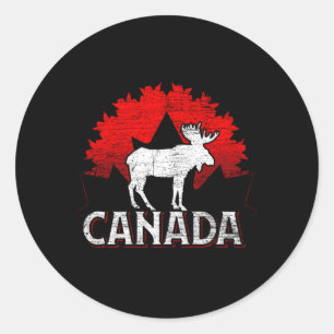 Canadese Moose Maple Leaf Animal Canada Ronde Sticker